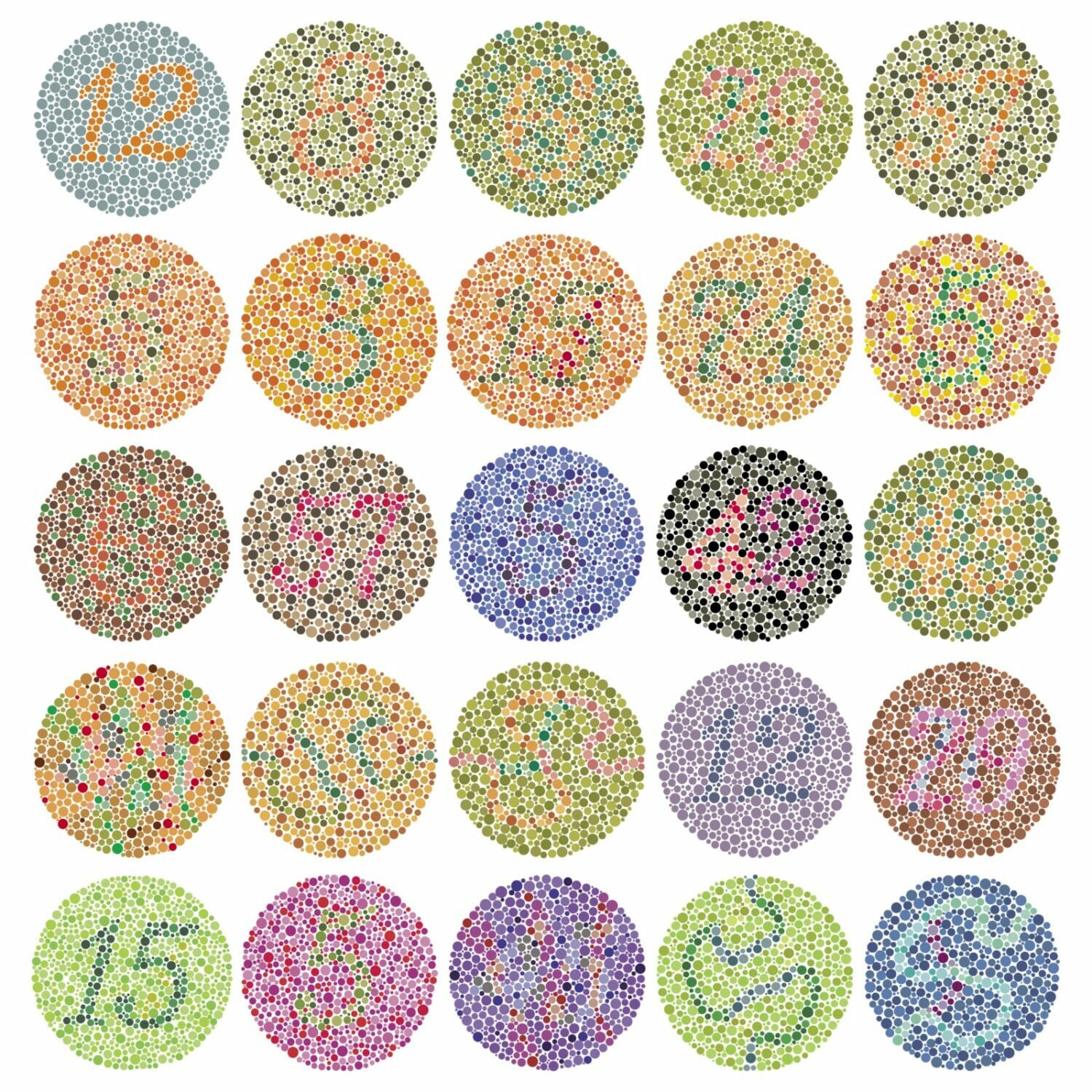 Ishihara Eye Test Charts For Color Blindness