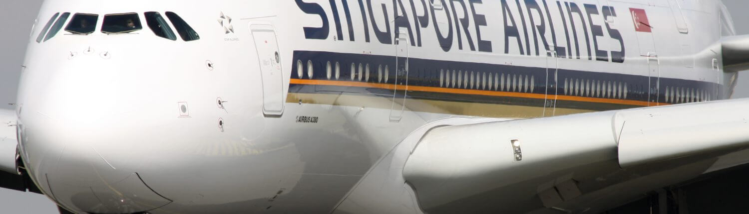 Singapore Airlines A380 on the ground