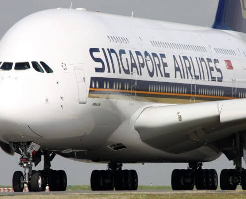 Singapore Airlines A380 on the ground