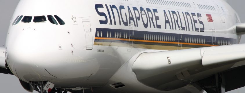 Singapore Airlines A380 on the ground