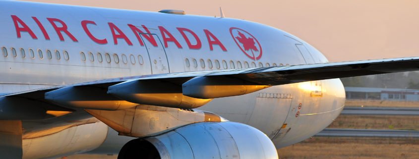 Air Canada aircraft on the ground