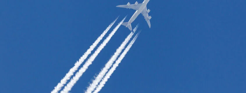 The typical cruising altitude of a commercial jet