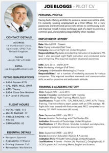 Free Pilot CV Template