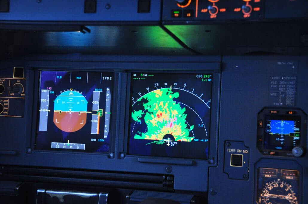 Aircraft Weather Radar and PFD | FlightDeckFriend.com A look at the instruments which help the pilots to navigate in cloud